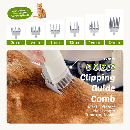 Dog Grooming Kit, 2.5L Pet Hair Vacuum, 5-In-1 Electric Clippers Cleaning Set for Dogs, Cats, and Other Animals