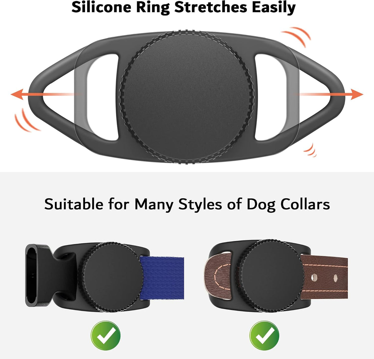 Apple Airtag Dog Collar Holder, Waterproof Pet Tracker Case, 2 Pack